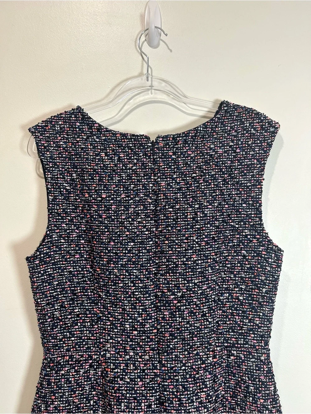NEW J. Crew A-Line Dress Confetti Tweed Women Sz 6 Sleeveless Fit & Flare Navy